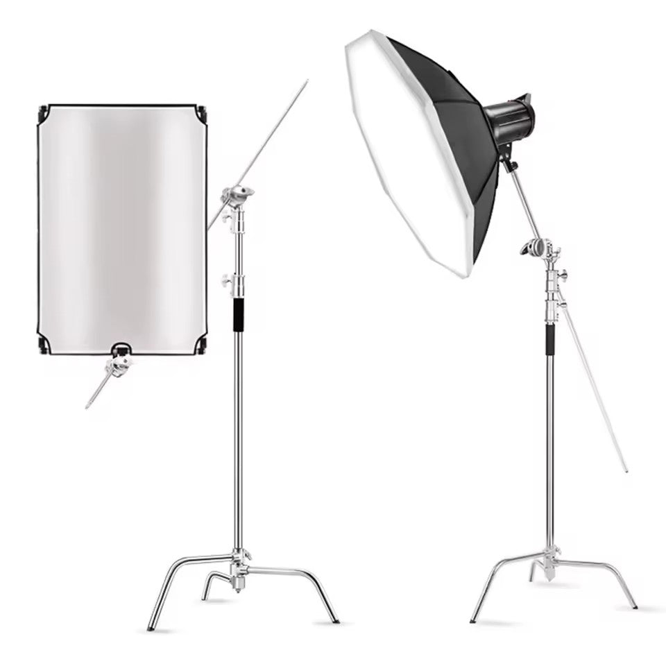 Heavy Duty Stainless Steel Stand Grip Head 4 Hole Diameter with 4mm, 11mm, 15mm, 16mm Mounting Universal Clip Suitable for C-Mou