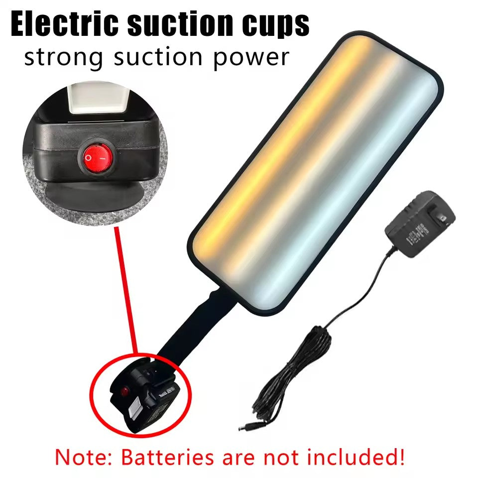Large Light Panel Car Dent PDR Light With Electric Suction Cups， 9 Light Styles Adjustment，Optional With Two 6000 MAh Batteries And A Fast Charging Dock ，Paintless Dent Repair Tool