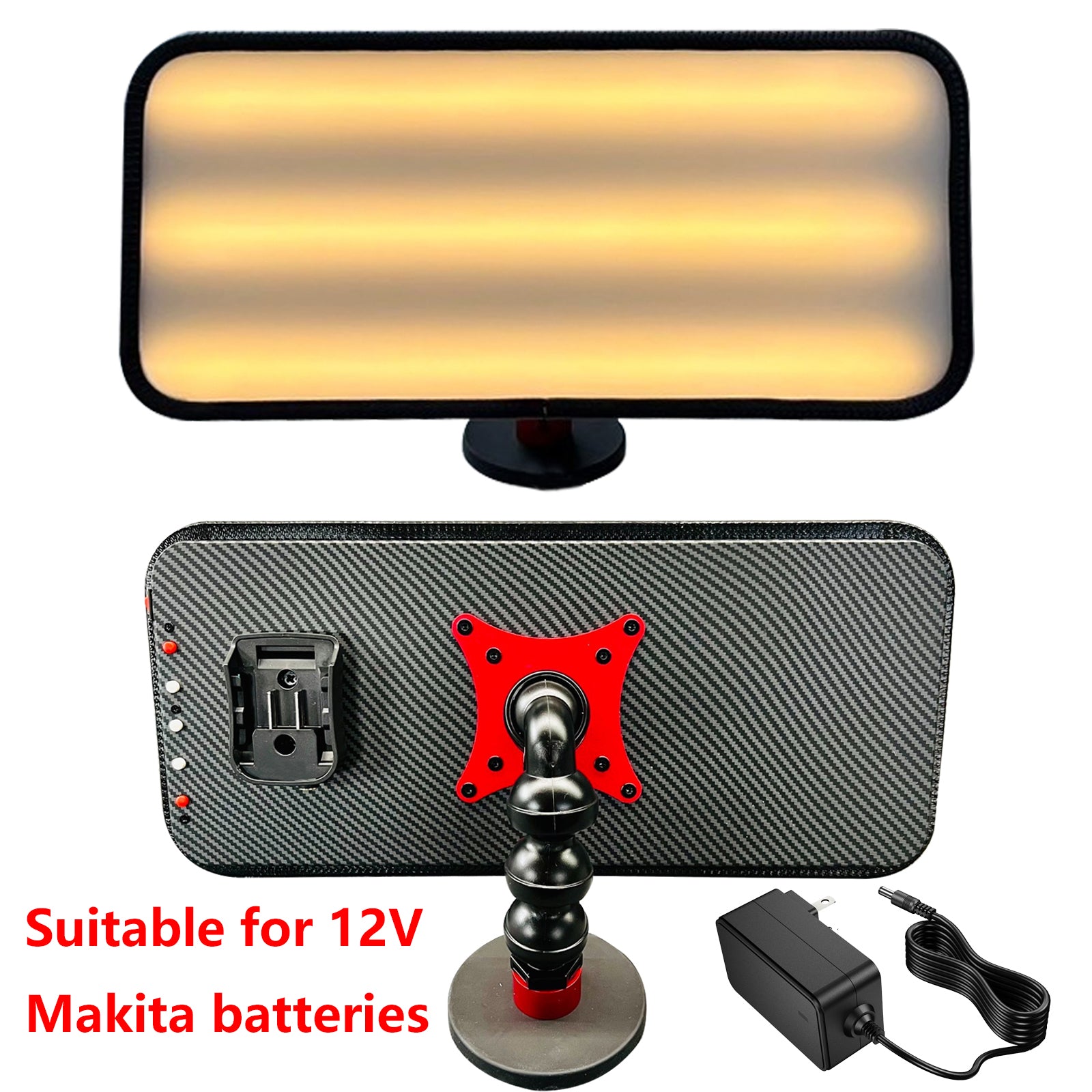 Auto Body Dent Detection Lamp With Adjustable Magnet Holder Small Paintless Dent Repair Tool Handheld Car Dent Reflective Board For Car Body Dent Removal