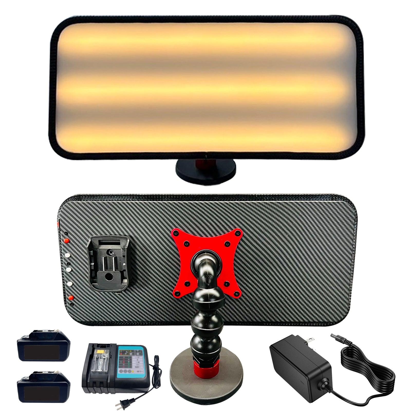 Auto Body Dent Detection Lamp With Adjustable Magnet Holder Small Paintless Dent Repair Tool Handheld Car Dent Reflective Board For Car Body Dent Removal