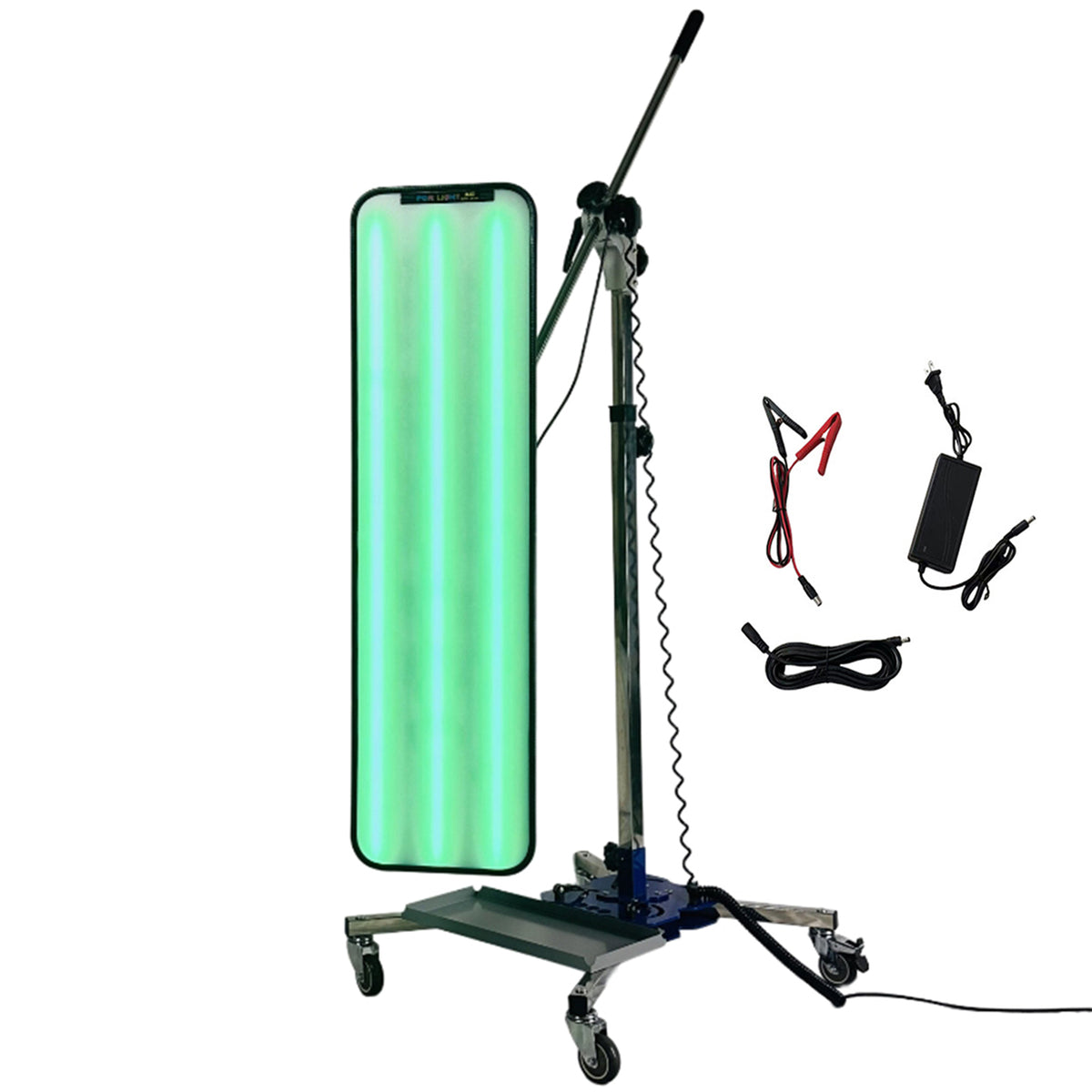 Professional PDR Paintless Dent Repair Leveling Lamp Stand, Equipped with a green light source,With A Freely Adjustable Shelf Light，Portable Storage