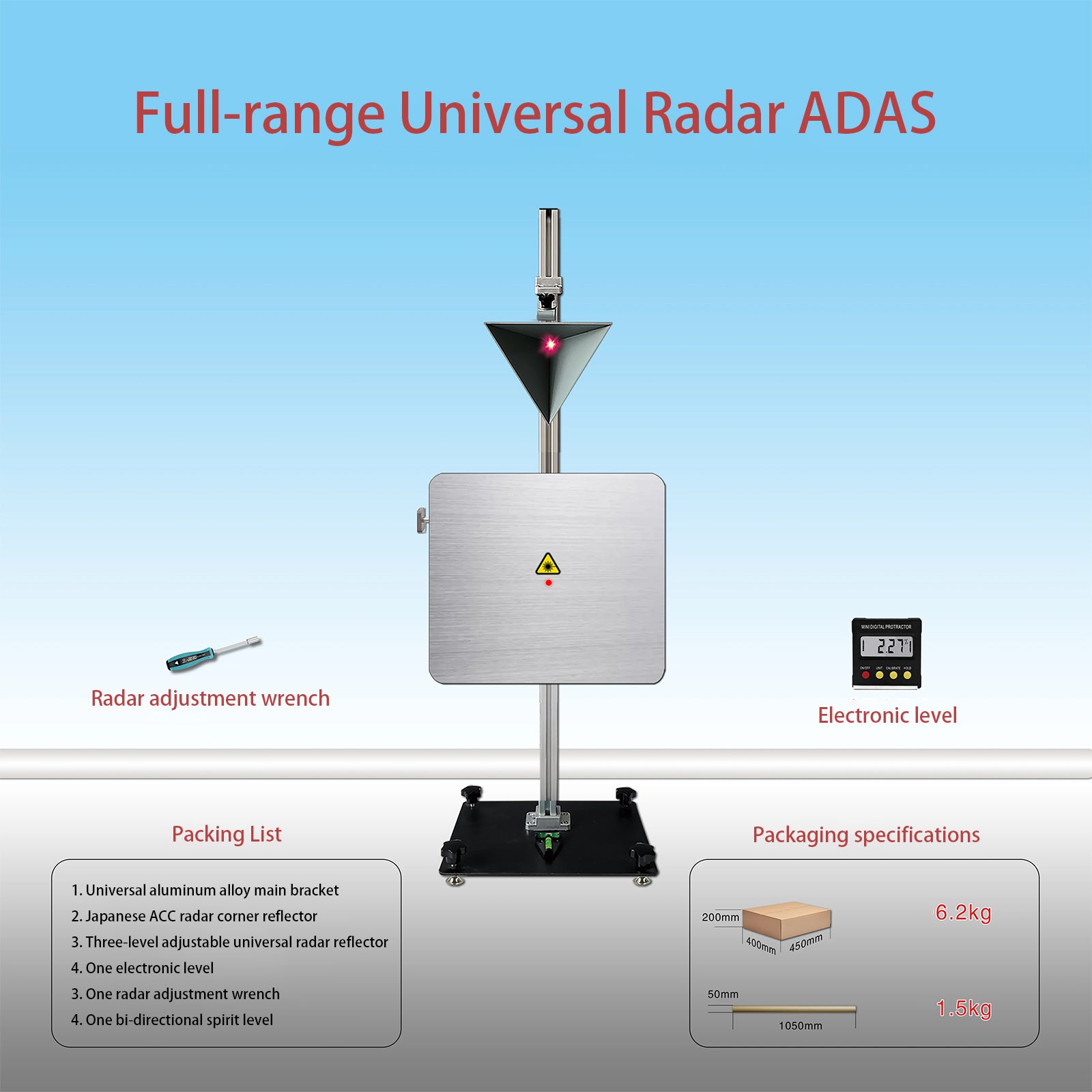 ADAS Calibration Tool Millimeter Wave Radar Equipment For Automotive ACC Radar Calibration