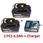 2pcs 6.0Ah Makita Power Tool Rechargeable Lithium-ion Battery+Fast Charging Dock，18V， BL1860B BL1860 BL1850 BL1830 BL1815