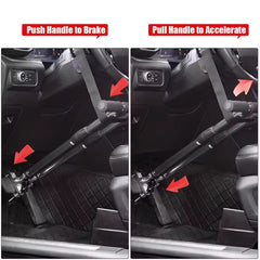 Portable hand-controlled driving assistance for disabled drivers is suitable for car hand control devices for disabled drivers